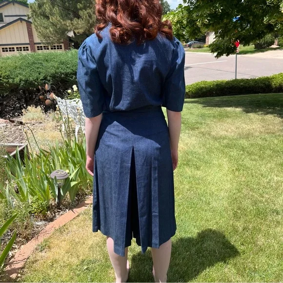 Vintage 1970’s Retro Western Denim Jean Gaucho Cowgirl wide leg Pant suit - Picture 6 of 17